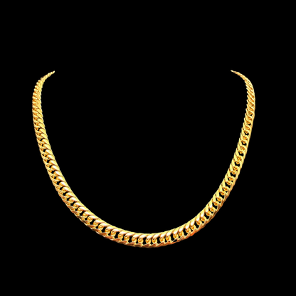 Cadena Doble Cubana Oro Goldfilled – 6 mm