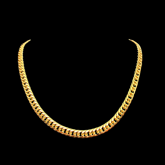 Cadena Doble Cubana Oro Goldfilled – 6 mm