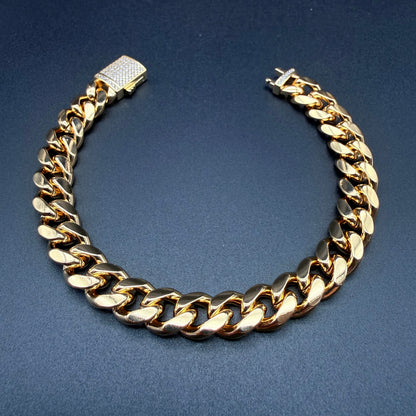 Pulsera Cubana Oro Goldfilled – 9 mm