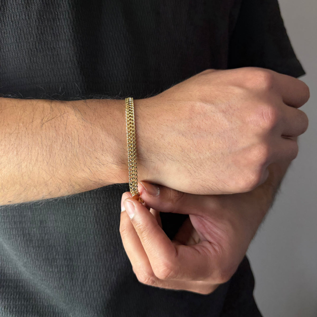 Pulsera Tejido Chino Oro Goldfilled – 6 mm