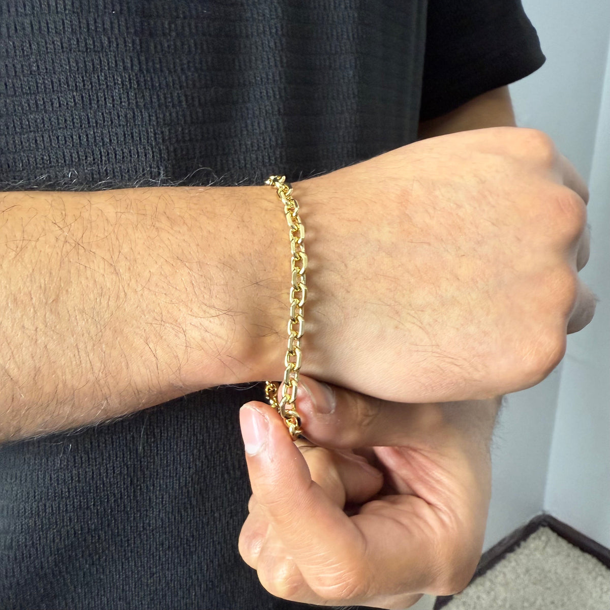 Pulsera Rolo Limada Oro Goldfilled – 5 mm