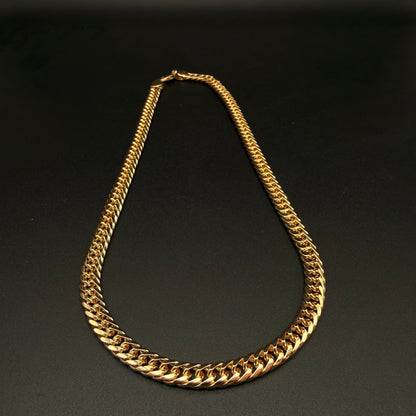Cadena Doble Cubana Oro Goldfilled – 6 mm