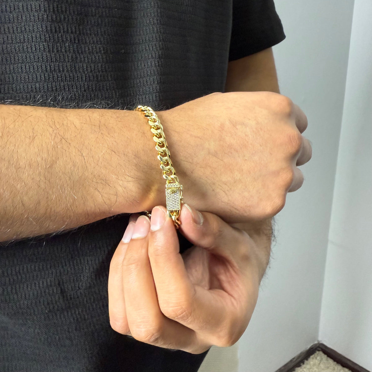 Pulsera Cubana Oro Goldfilled – 8 mm