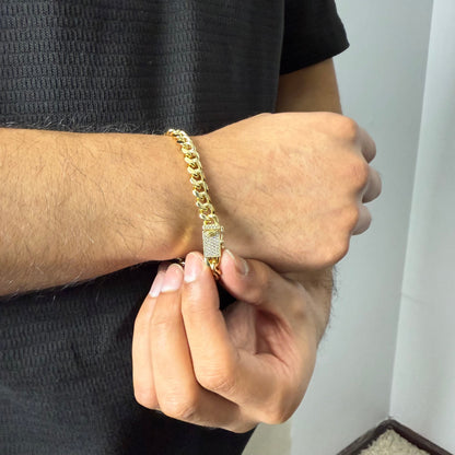 Pulsera Cubana Oro Goldfilled – 8 mm