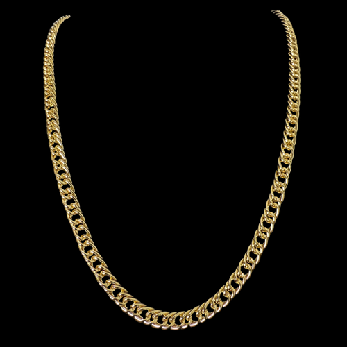 Cadena Doble Cubana Oro Goldfilled –  7 mm