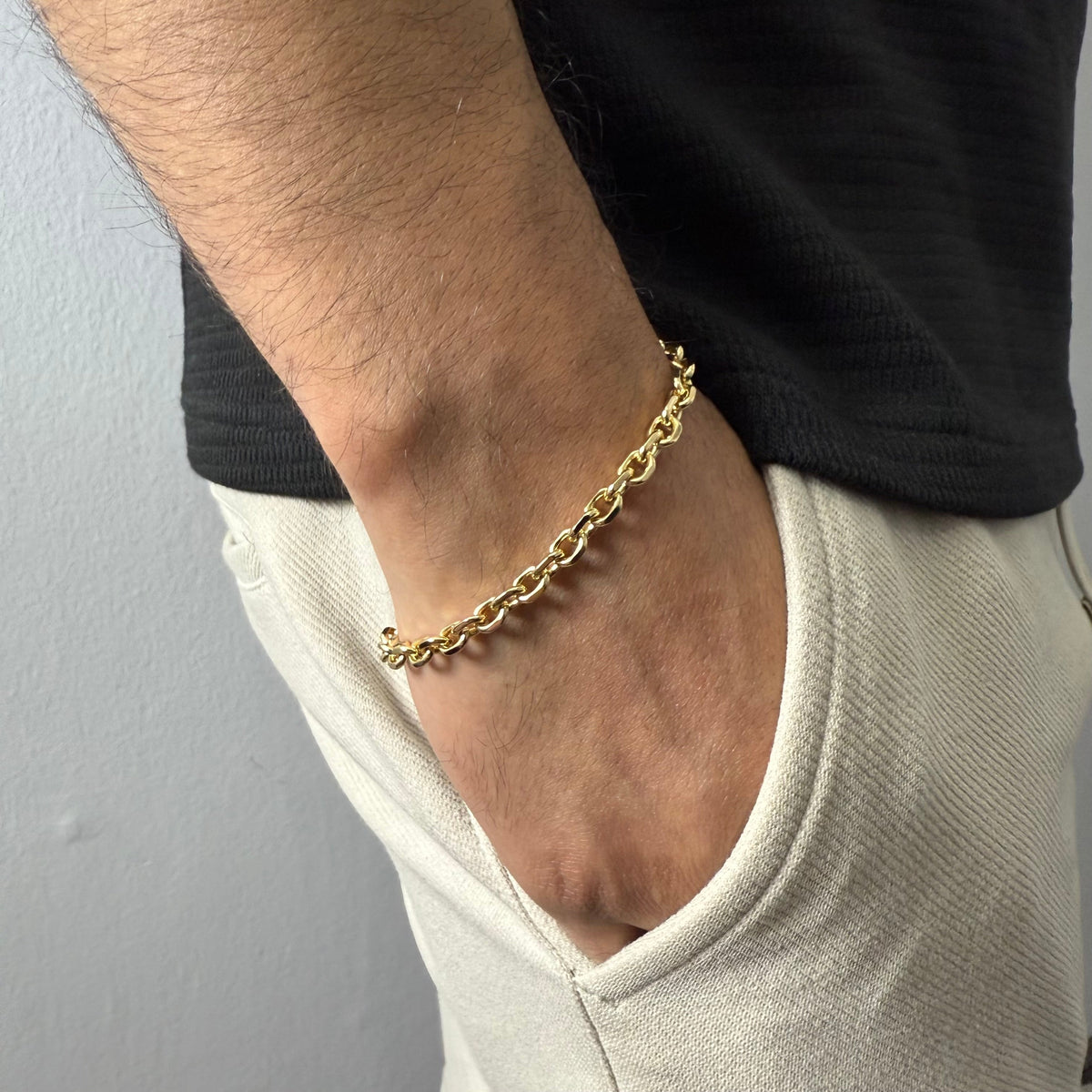 Pulsera Rolo Limada Oro Goldfilled – 5 mm