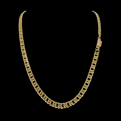 Cadena Doble Cubana Oro Goldfilled –  7 mm