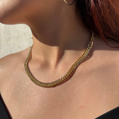 Cadena Doble Cubana Oro Goldfilled – 6 mm