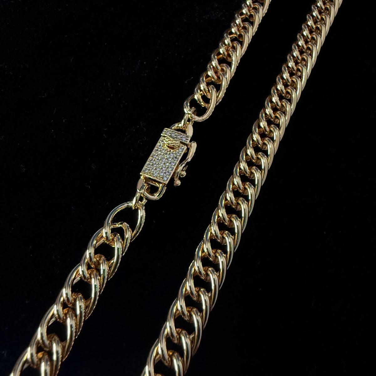 Cadena Doble Cubana Oro Goldfilled –  7 mm