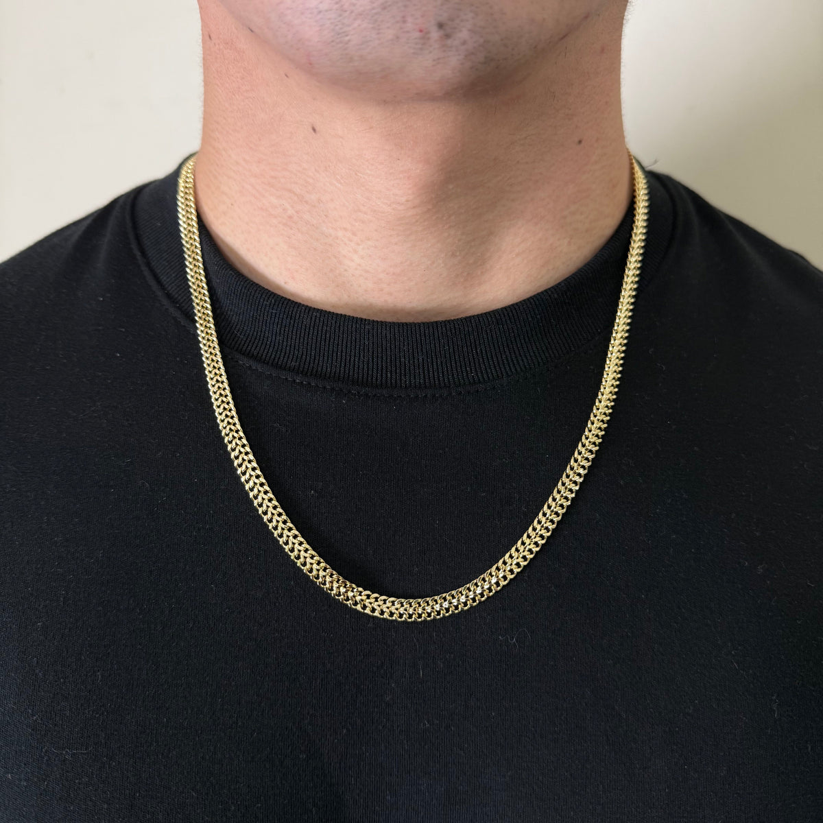 Cadena Tejido Chino Oro Goldfilled – 6 mm