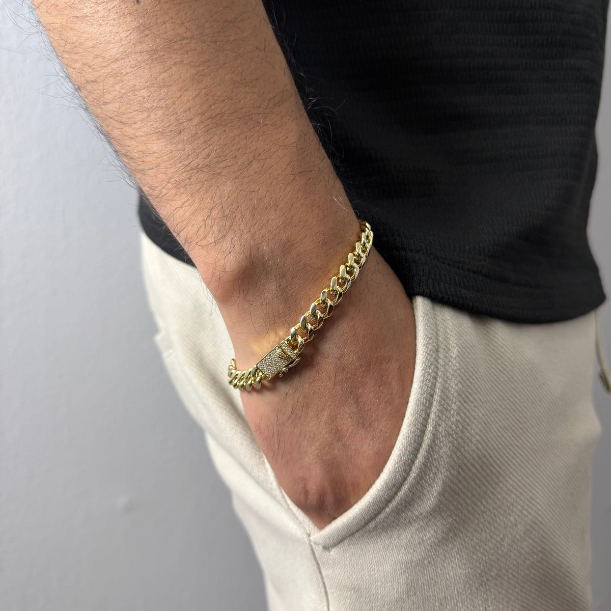 Pulsera Cubana Oro Goldfilled – 8 mm