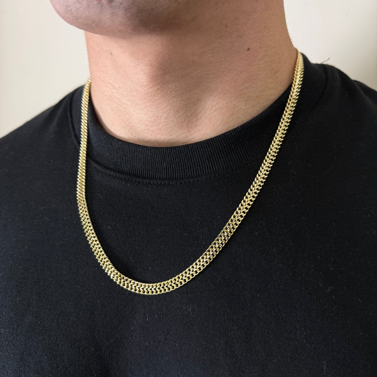 Cadena Tejido Chino Oro Goldfilled – 6 mm