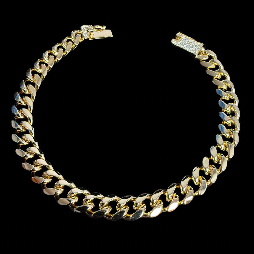 Pulsera Cubana Oro Goldfilled – 8 mm