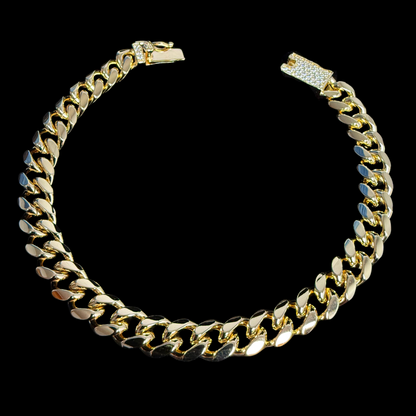 Pulsera Cubana Oro Goldfilled – 8 mm