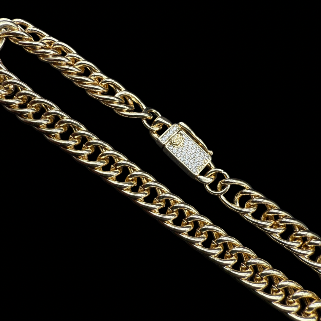 Pulsera Doble Cubana Oro Goldfilled – 7 mm