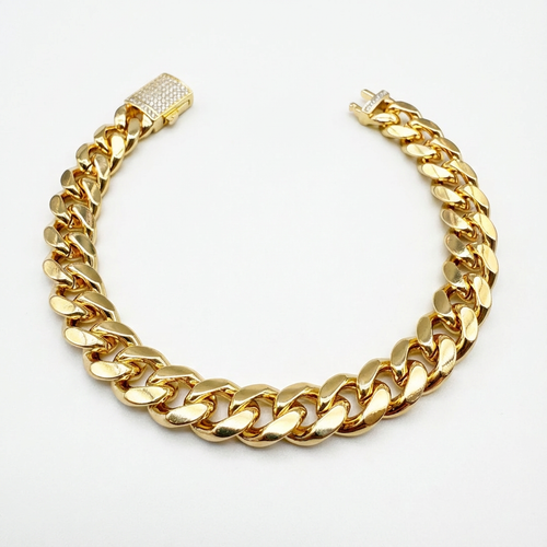 Pulsera Cubana Oro Goldfilled – 9 mm