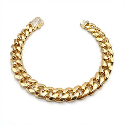 Pulsera Cubana Oro Goldfilled – 9 mm