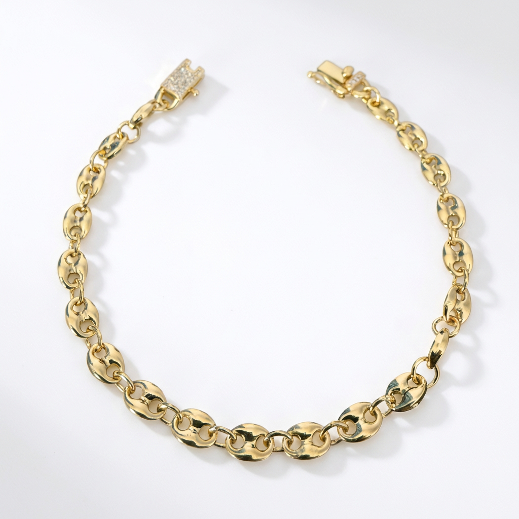 Pulsera Gucci Inflada Oro Goldfilled – 5 mm