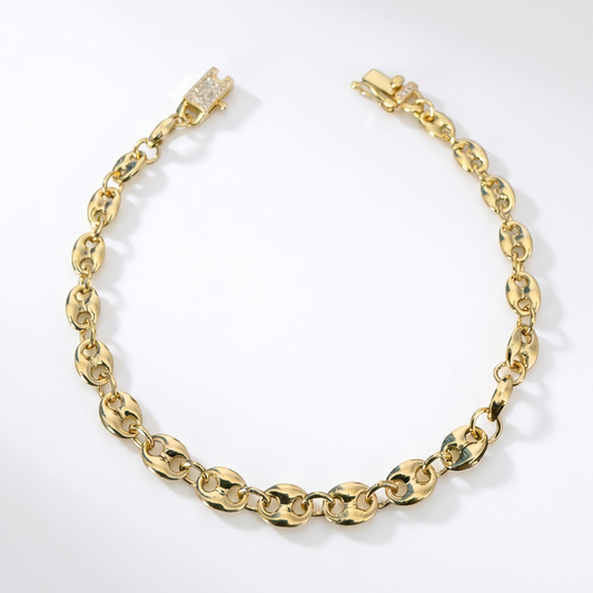 Pulsera Gucci Inflada Oro Goldfilled – 5 mm