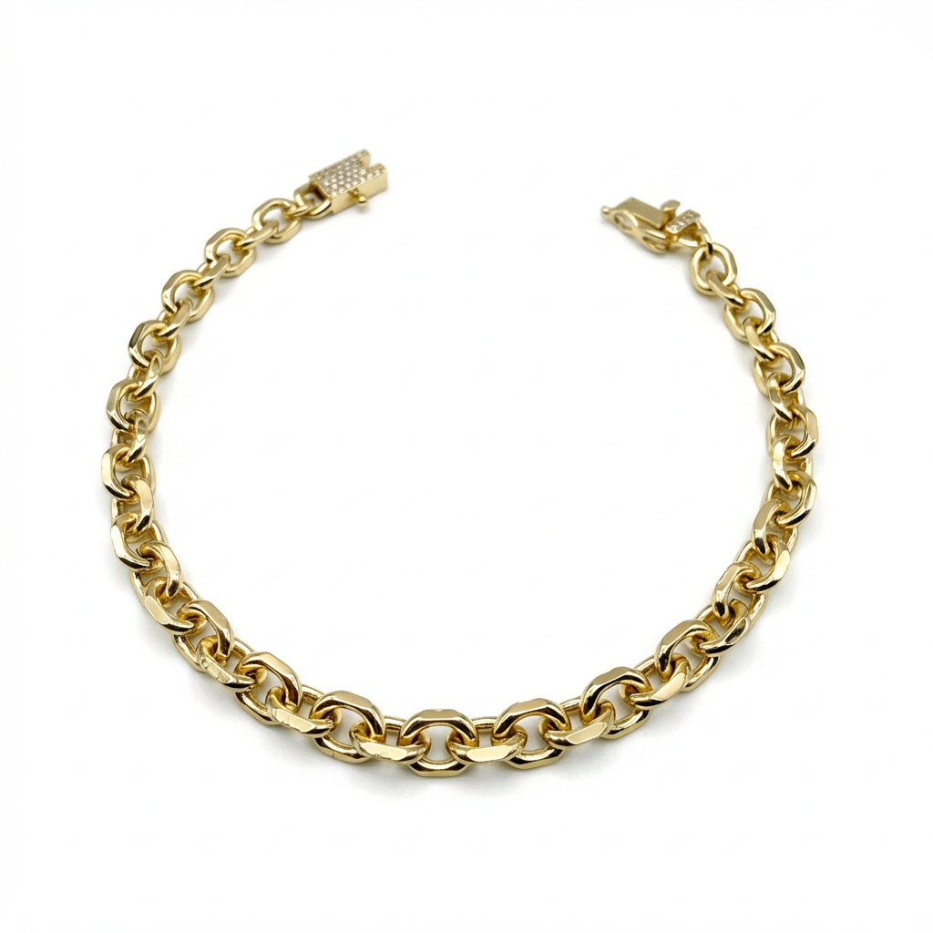 Pulsera Rolo Limada Oro Goldfilled – 5 mm