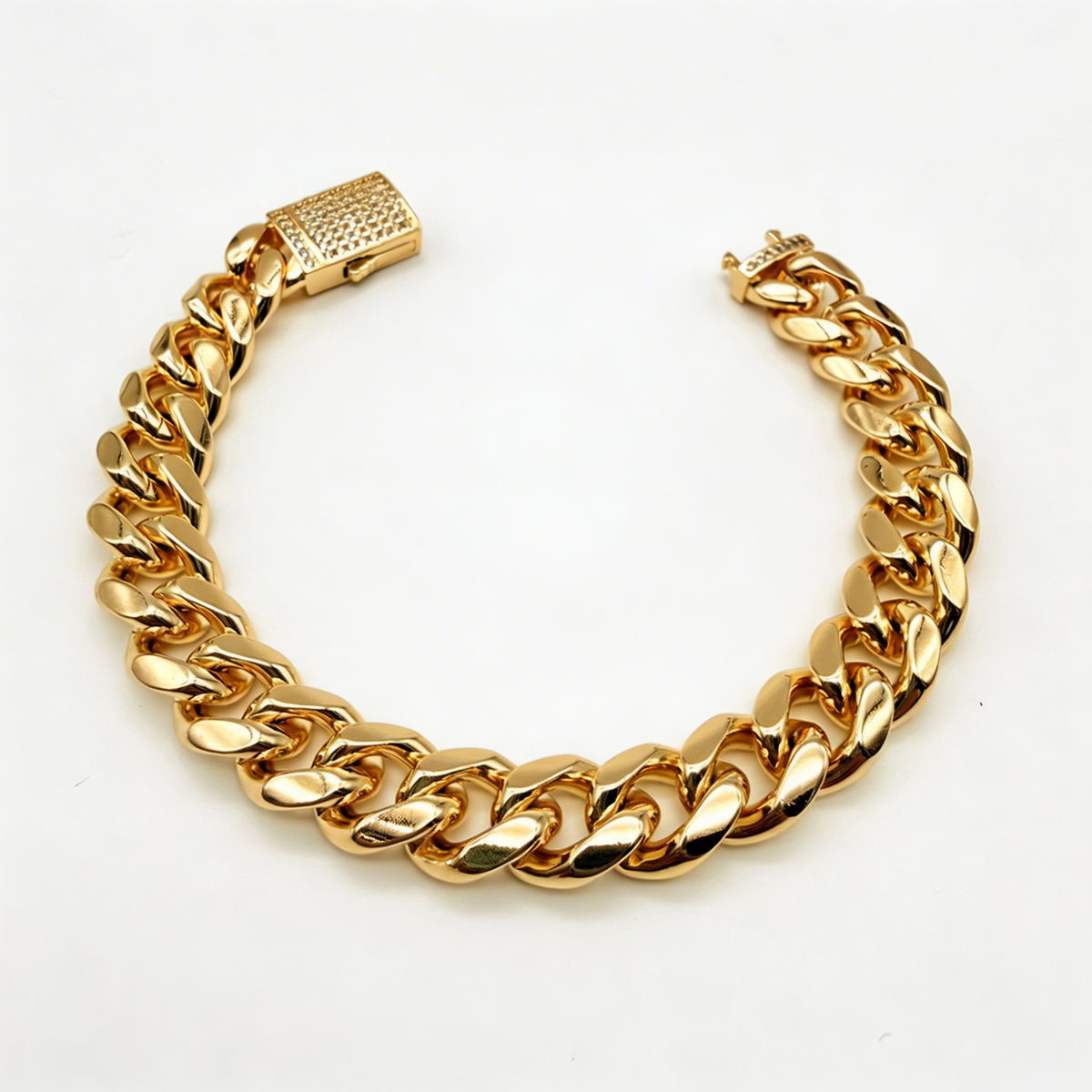 Pulsera Cubana Oro Goldfilled – 12 mm