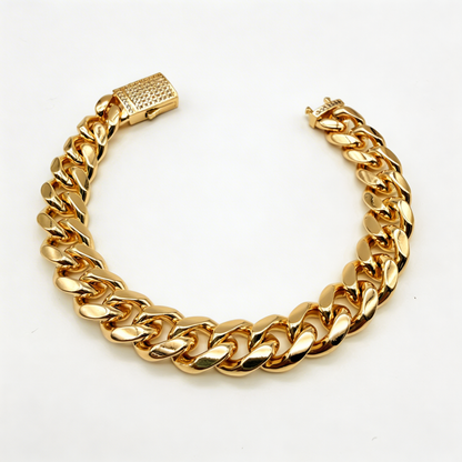 Pulsera Cubana Oro Goldfilled – 12 mm