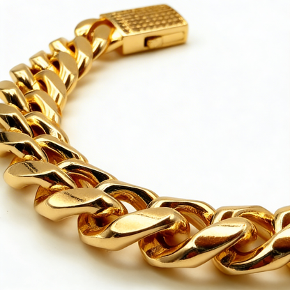 Pulsera Cubana Oro Goldfilled – 12 mm