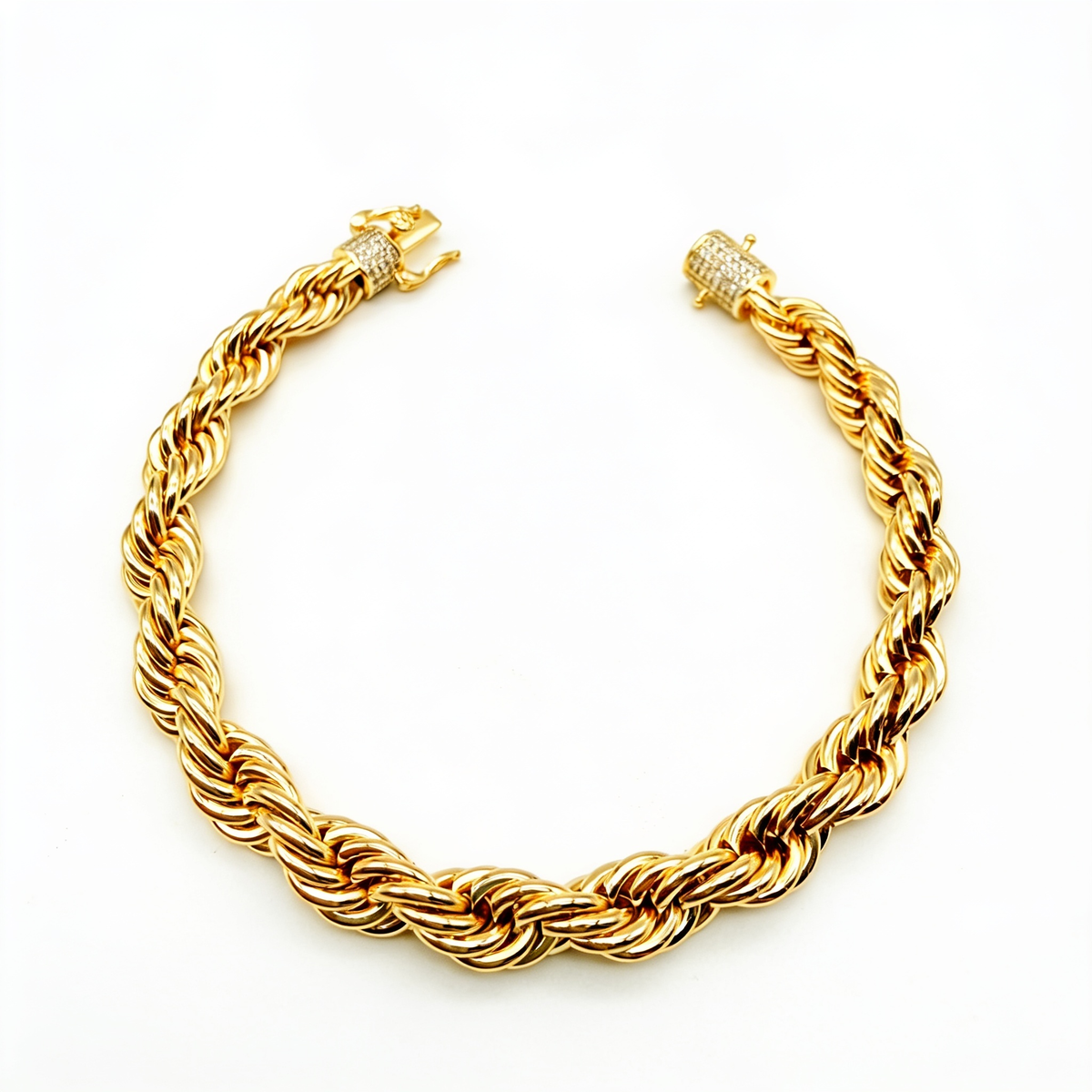 Pulsera Turbillón Oro Goldfilled – 7mm con broche Pavé