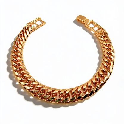 Pulsera Miami Cubana Oro Goldfilled Rosa - 9mm