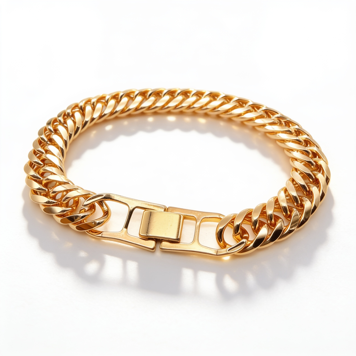 Pulsera Miami Cubana Oro Goldfilled Rosa - 9mm